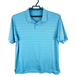 Mens Blue Adidas Polo Shirt 100% Polyester Short Sleeve Size XL